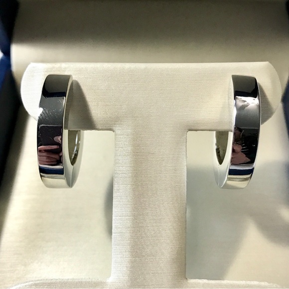 NWT LUV AJ Coco Hinge Hoops Silver Plated $85 RETAIL - Picture 6 of 8